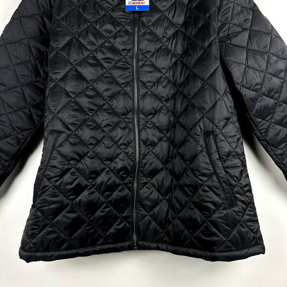 NWT 32 Degrees Heat Women's Full Zip Black Puffer Jacket Quilted | Size L - Picture 3 of 15
